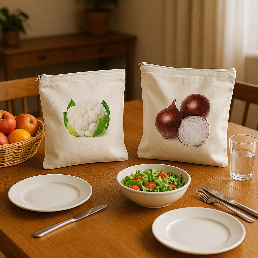 Vegipouch Reusable Vegetable Storage Bags – Washable Zip Pouches for Fridge & Kitchen Organization